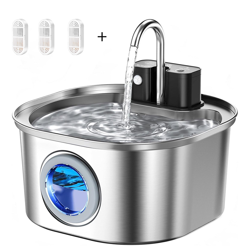 🐱 3,2L Edelstahl-Trinkbrunnen für Katzen & Hunde – kabellos, wiederaufladbar & mit Filter, leise & hygienisch 💧