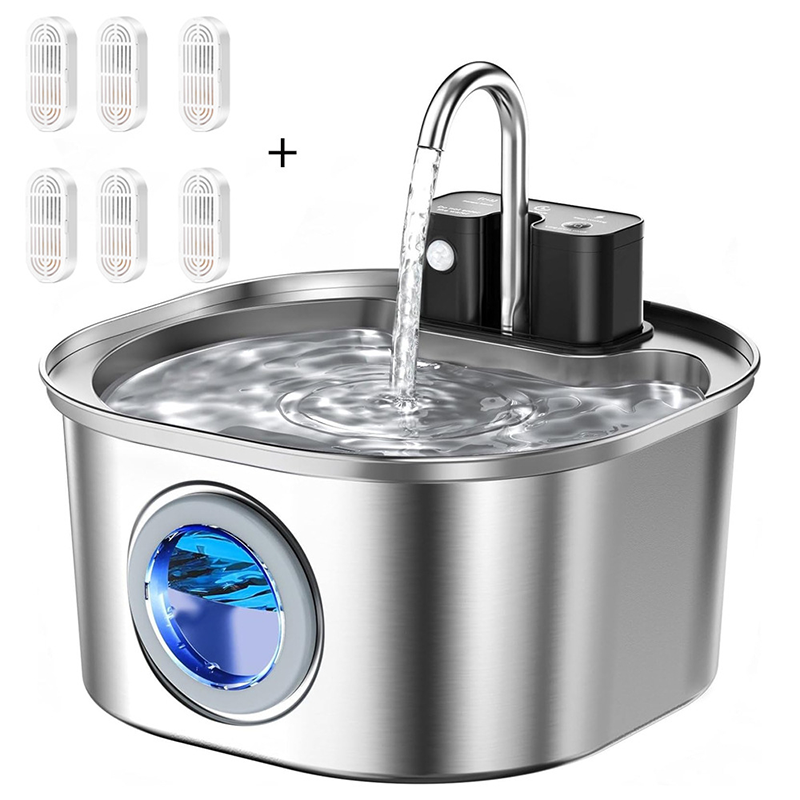 🐱 3,2L Edelstahl-Trinkbrunnen für Katzen & Hunde – kabellos, wiederaufladbar & mit Filter, leise & hygienisch 💧