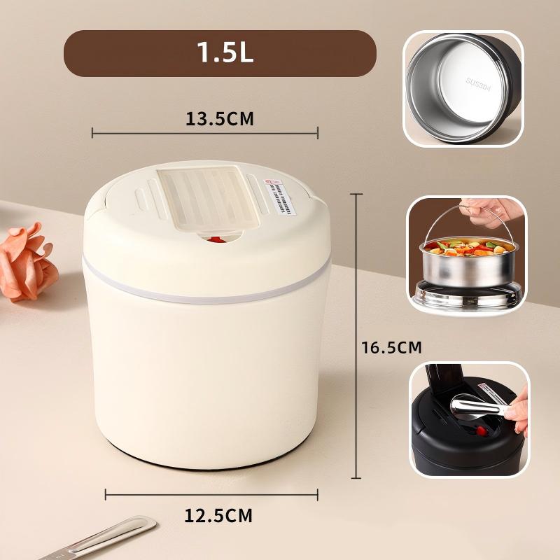 🍱 50% RABATT NU! 🥄 Vakuumisolerad Matburk med Hopfällbar Sked – Håller Maten Varm – Perfekt för Jobb, Skola & Picknick 🌿