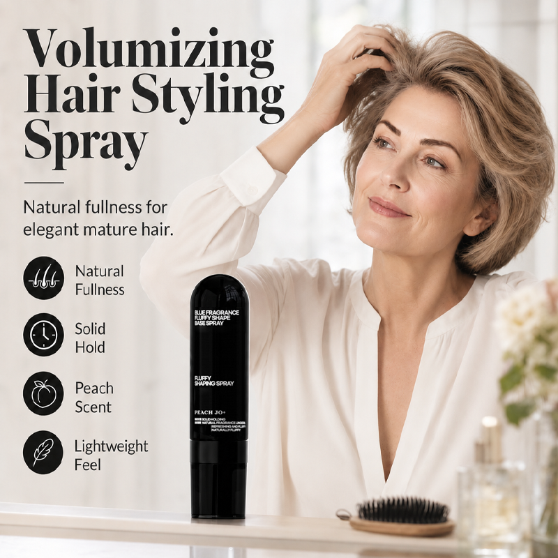 💇‍♀️✨ Volymgivande stylingspray för platt hår – ger mer lyft, långvarig stadga och en härlig persikodoft 🍑