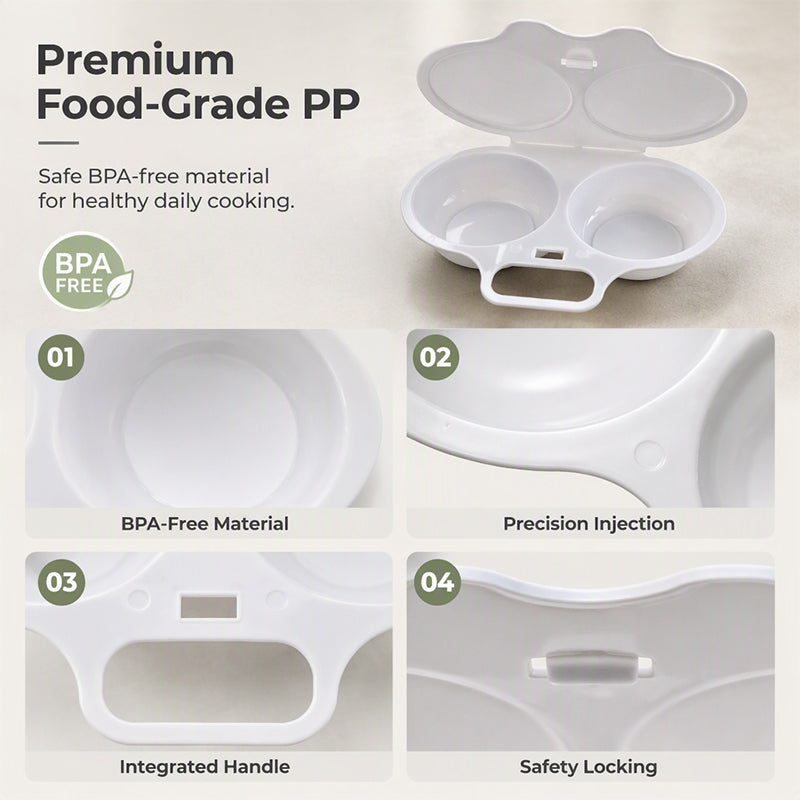 🍳🥚 Smart äggpocherare för mikrovågsugn med lock – perfekta pocherade ägg på bara några minuter ✨