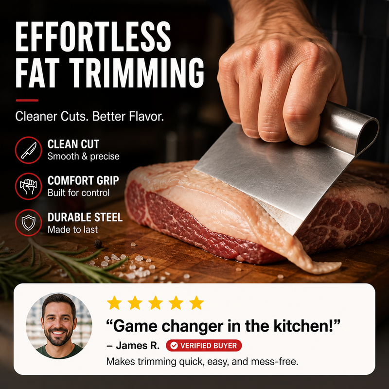 🥩 Skrapa kött enklare med bättre kontroll – ergonomiskt böjd köttskrapa för effektiv förberedelse