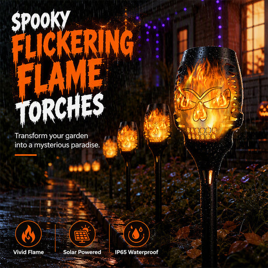 🎃💀 Solcellsdrivna skallampor – kuslig Halloweenbelysning för trädgården 👻🌙