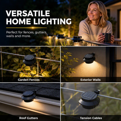 ☀️💡 Solcellsdriven LED-vägglampa för takränna – dekorativ utomhusbelysning för en mysigare uteplats 🏡✨