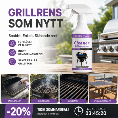 🏆🇸🇪 Populär bland svenska kunder🔥 50 % RABATT NU! 🧼 Kraftfull Grillrengöring & Avfettning – Löser Upp Fett och Fastbrända Rester 🍖✨